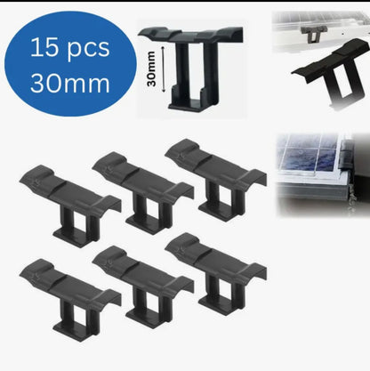 30mm Solar Panel Water Drainage Clips 15/Pcs – Prevent Water & Dirt Build-Up | Durable Solar Cleaning Accessory